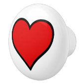 赤いハート/セラミックノブ セラミックノブ (右)