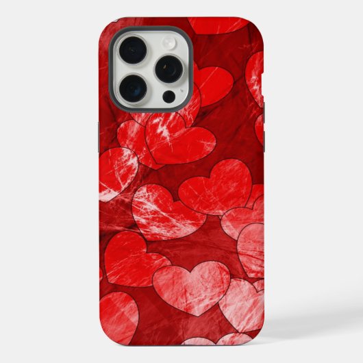 赤いハート – テクスチャ iPhoneケース (裏面)