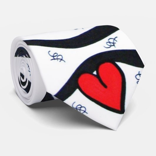 赤いハート ネクタイ (ロール)