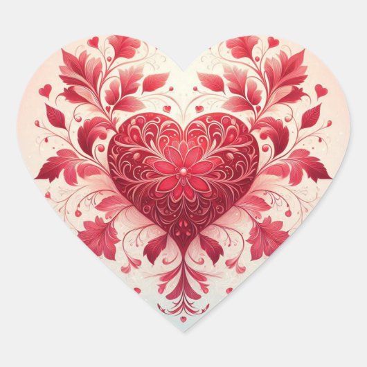 赤いハート ハートシール (正面)