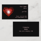 赤いハート「ハート」名刺サイドブラック 名刺 (正面/裏面)