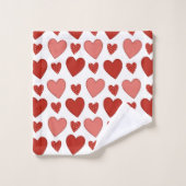 赤いハート バスタオルセット (ウォッシュタオル)