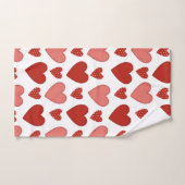 赤いハート バスタオルセット (ハンドタオル)