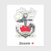 赤いハート&バタフライスタジオインキングアート シール (シート)