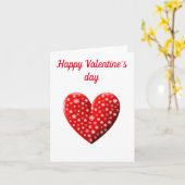 赤いハート  バレンタインデーおめでとう カード (黄色い花)