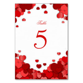 赤いハート、バレンタインデー結婚ズ、カスタム テーブルナンバー