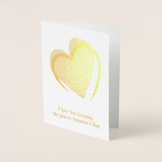 赤いハート、バレンタイン 箔カード (正面)