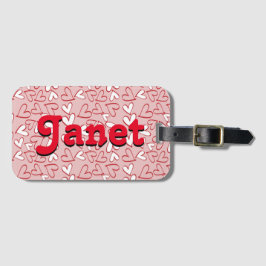 赤いハート パーソナライズされた ラゲッジタグ