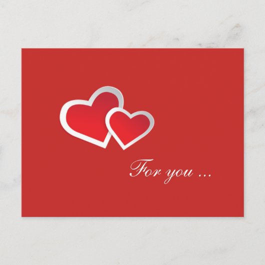 赤いハート...パーソナライズ ポストカード (正面)