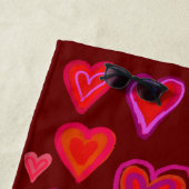 赤いハート ビーチタオル (インサイチュ)