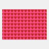 赤いハート（ピンク） ラッピングペーパーシート (正面3)