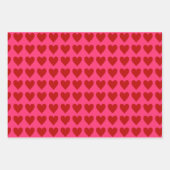 赤いハート（ピンク） ラッピングペーパーシート (正面2)