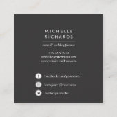 赤いハート |プロフェッショナルソーシャルメディアのアイコン スクエア名刺 (裏面)