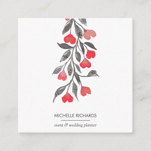 赤いハート |プロフェッショナルソーシャルメディアのアイコン スクエア名刺 (正面)