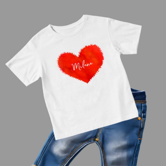 赤いハート ベビーTシャツ