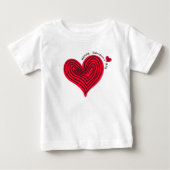 赤いハート ベビーTシャツ (正面)