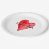 赤いハート ペーパープレート (アングル)
