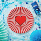 赤いハート ペーパープレート (パーティー)