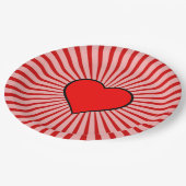赤いハート ペーパープレート (アングル)