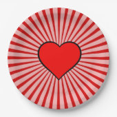 赤いハート ペーパープレート (正面)