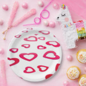 赤いハート ペーパープレート (パーティー)