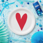 赤いハート ペーパープレート (パーティー)