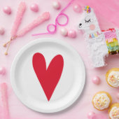 赤いハート ペーパープレート (パーティー)