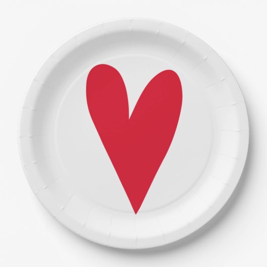 赤いハート ペーパープレート (正面)