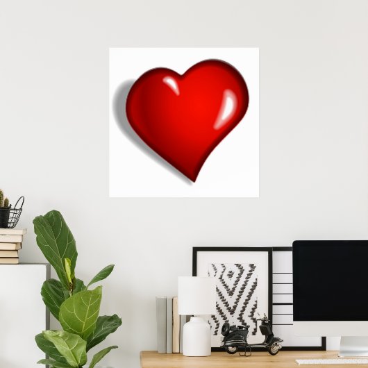 赤いハート ポスター (ホームオフィス)