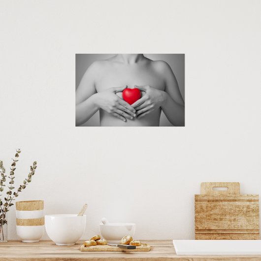 赤いハート ポスター (キッチン)