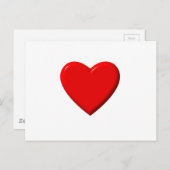 赤いハート ポストカード (正面/裏面)
