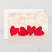 赤いハート。 ポストカード (正面/裏面)