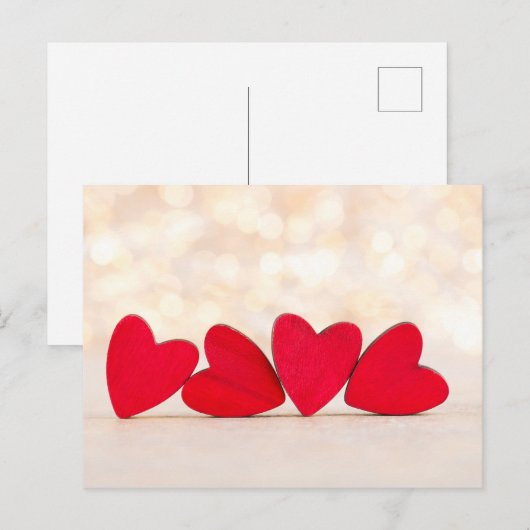 赤いハート。 ポストカード (正面/裏面)