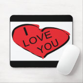 赤いハート マウスパッド (マウス)