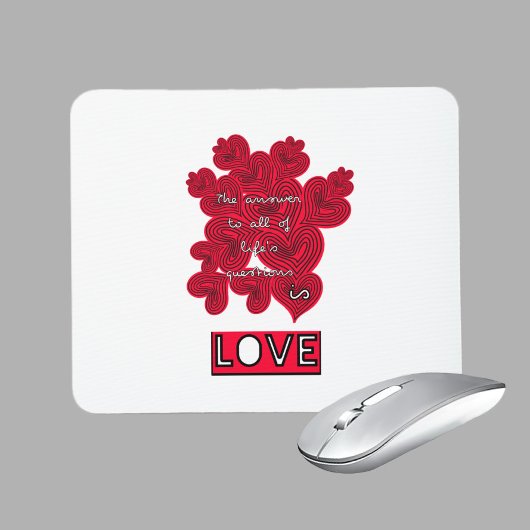赤いハート マウスパッド