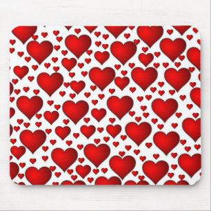 赤いハート マウスパッド