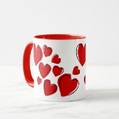 赤いハート マグカップ (正面左)