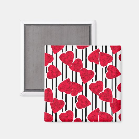 赤いハート マグネット (正面/裏面)