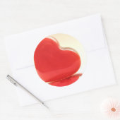 赤いハート ラウンドシール (封筒)