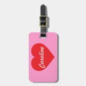 赤いハート ラゲッジタグ (正面縦)