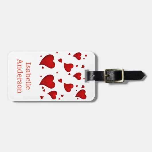 赤いハート ラゲッジタグ (正面横)