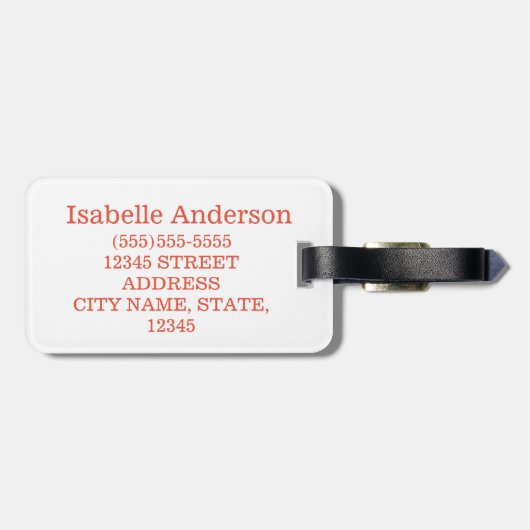 赤いハート ラゲッジタグ (裏面横)