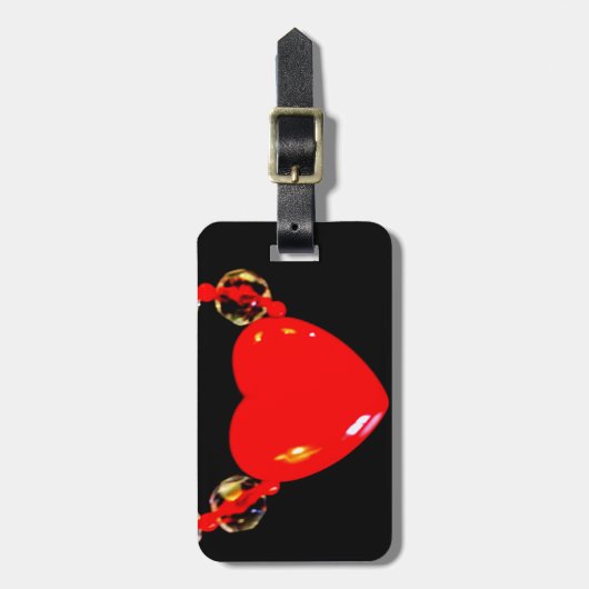 赤いハート ラゲッジタグ (正面縦)