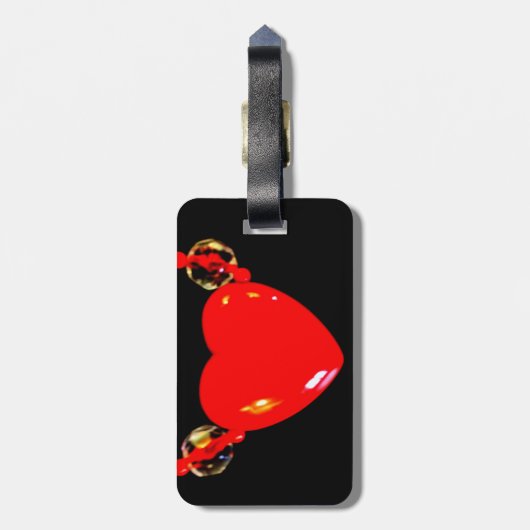 赤いハート ラゲッジタグ (裏面縦)