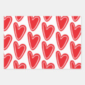 赤いハート ラッピングペーパーシート (正面)