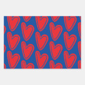 赤いハート ラッピングペーパーシート (正面3)