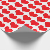 赤いハート ラッピングペーパー (角)