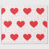 赤いハート ラッピングペーパー (フラット)