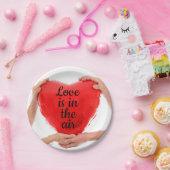 赤いハート ラブがいっぱい ペーパープレート (パーティー)