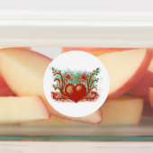 赤いハート ラベル (貼付)